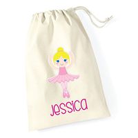 hiusan Cute Personalized Blonde Ballerina Canvas Drawstring Bag Wedding Party Bag Christmas Bag Present Gifts Bag Novelty 30Cm X 25Cm
