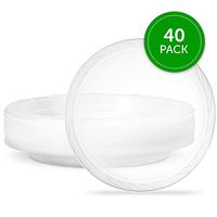 Plasticpro 10'' inch Premium Heavy Weight Crystal Clear Disposable Plastic Dinnerware Party Plate Pack of 40