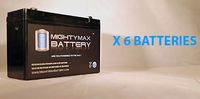 Mighty Max Battery ML12-6 .250TT - 6V 12AH Battery Replaces Power-Sonic PS-6100F2-6 Pack Brand Product