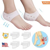 Heel Cups, Gel Heel Protectors, Breathable Heel Pads Cushion for Men & Women, Idea for Heel Pain, Plantar Fasciitis, Heal Dry Cracked Heels, Achilles Tendinitis (4 Pairs)