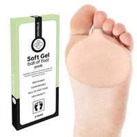 Nouvelle 2 Full Pairs Metatarsal Pads Ball of Foot Cushions for Women and Men - Soft Gel Foot Pads for Mortons Neuroma, bunions, Arthritis, Calluses-Forefoot Cushioning for Metatarsalgia Pain Relief