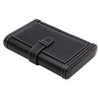 Smoking Set/Cigar Box Cigarette Box Can Hold 4 Cigars Cedar Wood Lined with Leather Lining Travel Portable Multi-Functional Men's Gift Box Black Mute