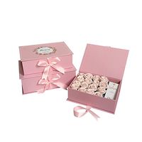 3PCS/Set 2018 New Design Wedding Party Packing Gift Box,Easter Decoration flosrit Flower Box Valentine's Favors Gift for gusests (Pink)