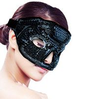 Ice Face/Eye Mask for Woman Man, Hot/Cold Reusable Gel Beads ice Mask with Soft Plush Backing,Hot Cold Therapy for Facial Pain,sleeping,Swelling,Migraines, Headaches,Stress Relief[Black]