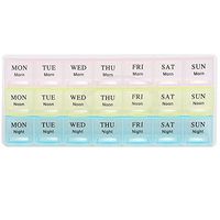 diffstyle Portable Pill Organizer Box 3 Row 21 Squares Weekly 7 Days Tablet Pill Organizer Medicine Storage Box Holder Container Case Dispenser