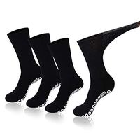 Socks Daze Physician Approved Non Skid Loose Top Diabetic Calf Socks 4 Pairs Black Large