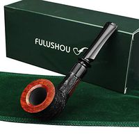 FULUSHOU Mediterranean Briar Wood Tobacco Pipe, Small Type Carved Tobacco Pipe