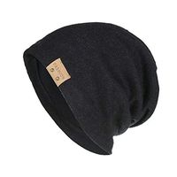 Theoylos Men's Knit Hat Warm Plus Velvet Beanie Hat Outdoor Windproof Skull Cap Fleece Lined Ski Cap for Men Women Black