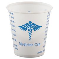 SOLO Cup Company "Paper Medical & Dental Graduated Cups, 3oz, White/Blue, 100/Bag, 50 Bags/Carton" 50 packs of 100 cups each Unit of measure: CT, Manufacturer Part Number: SCC R3
