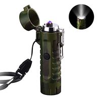 Dual Arc Lighter with Flashlight-3 Mode Double Arc Plasma USB Lighter Rechargeable Flameless Waterproof Stormproof Windproof Mini Electric Lighter for Cigar Cigarette Candle Pipe