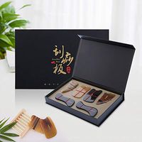 Gua Sha Scraping Massage Tools with Premium Smooth Buffalo Horn for Facial Massage Skin Renewal Facelift for Body Face SPA Acupuncture Therapy Trigger Point Treatment