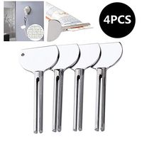sansheng 4PCS Tube Squeezer Toothpaste Squeezer Metal Tube Presser Tube Roller Tube Wringer Keys Dispenser Roller for Toothpaste Cosmetic Oil Cream Paint Squeezer（Silver）