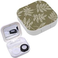 Portable Contact Lens Case Box Travel Kit Mirror + Bottle + Tweezers Container Holder [ Colorful Autumn Leaves ]