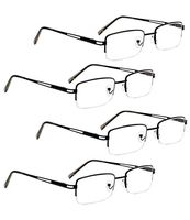 READING GLASSES 4 pack Half-rim Readers (Black, 3.50)