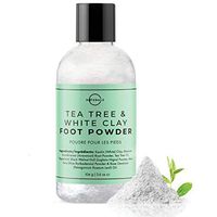 O Naturals Tea Tree Oil Kaolin Clay Foot Powder. Natural Deodorant for Men & Women Anti-Fungal Athlete Foot Care Toenail Treatment Peppermint Oil Aloe Vera Travel Size Body Nails Powder No Talc. 3.5oz