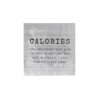 Pack of 20" Calories" Cocktail Size Paper Napkin Pink 5" x 5"