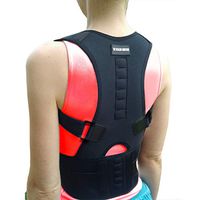 Back Posture Corrector Brace - Adjustable Back Shoulder Chest Support - Best for Back Support - Relieve Spine Pain by THE HEALING UNIVERSE (Black, Small)