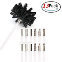 13 Piece Dryer Duct/Vent Cleaning Kit, Lint Remover, Extends up to 24 Feet, Synthetic Brush Head, Use With or Without a Power Drill (12 Rods + 1 Bush Head)
