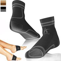 Plantar Fasciitis Socks + Arch Support Compression Sleeves for 24/7 Comfort & Pain Relief of Achy Feet, Heel & PF - Better Than Night Splint Brace - for Men & Women (Black, L/XL)