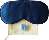HOMETALE® 100% Natural Silk Premium Eye Mask with Ear Plugs & Carry Pouch (Royal Blue)
