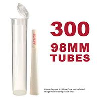 98MM Clear Doob Tubes | 300 Bulk Pack | Waterproof Airtight and Smell Proof Blunt Vial Container | Child Resistant with Squeeze Pop Tops | BPA-Free | Ideal for Storing Pre Rolled Raw Cones