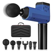 Muscle Massage Gun, Deep Tissue Massage Gun for Sore Muscles and Stiffness with 6 Massage Heads and 5 Adjustable Speeds, Cordless and Rechargeable Full Body Massaging - Blue