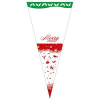Awerise Pack of 50 Xmas Cone Bags, Christmas Cellophane Bags, Cello Bags, Party Favors, Gift Bags