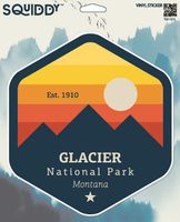 Squiddy Glacier National Park Montana - Vinyl Sticker for Car, Laptop, Notebook (5" Tall)