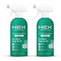 HEX Performance Deodorizing Spray, Fragrance Free, 12oz (Pack of 2) - Awesome for Shoes, Gear & Workout Mats, Eco-Friendly
