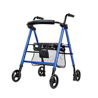 HYXQY-ZY Standard Walking Frames with Seatand Brakes | 4 Wheels Lightweight Folding Mobility Aid Rolling Walker |for Adult, Senior, Elderly and Handicap|Height Adjustable |Blue