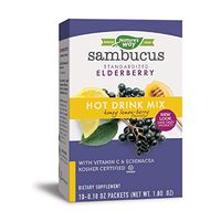 Nature's Way Sambucus Soothing Elderberry Hot Drink Mix- Honey Lemon- Berry Flavored- with Vitamin C, Elderberry, Echinacea- 10 Count (Packaging May Vary)