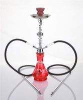 2 hose 21" Pharaoh Red Hookah Shisha Nargila water glass vase pipes smoke sale