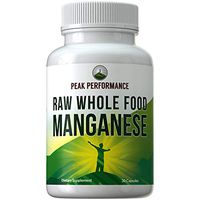 Raw Whole Food Manganese Supplement - Pure Trace Mineral Capsules for Connective Tissue, Bone Health and Enzyme Support. Blended with 25+ Organic Vegetables and Fruits. Superior Absorption. 30 Pills