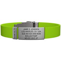 Road ID - Official Diabetes Bracelets - The Wrist ID Elite 13mm with Diabetes Type 1 Badge - Custom Engraved Diabetes Medical Bracelet - Wristband