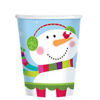 amscan Happy Snowman Paper Cups-266ml-8 Pcs