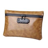GREENWISH Smell Proof Bags, Water Repellent Stash Bag with Combination Lock Active Carbon Lined PU Leather Odor Proof Pouch Case Container for Travel Stash Storage Odor Lock Container