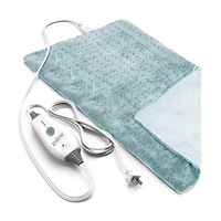 Pure Enrichment PureRelief Deluxe Heating Pad - Fast-Heating Full Body Therapy Pad with 4 Heat Settings, Soft Machine-Washable Microplush Fabric and 2-Hour Auto Safety Shut-Off - Sea Glass (12" x 24")