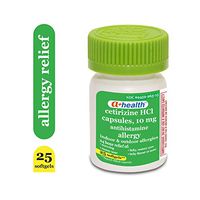 A+ Health Cetirizine Hcl 10 Mg Softgels, Antihistamine for 24 Hour Allergy Relief, Made in USA, 25 Count