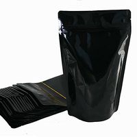 USPak8482;Stand up Pouch 7"x11.5"x4"G Heavy Duty Metallized Black with Zip Lock Closure - Top Notch Food Storage Packaging Bag, 5 mil, 16 oz (50 Pcs)