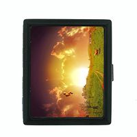 Perfection In Style Metal Cigarette Case Vintage Farm Design 008