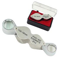10X 20X Double Lens Foldable Pocket Eye Loupe Magnifier Magnifying Glass for Coin Jewelry Diamond Jeweler Gem Microscope