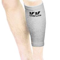 Athletic Gray Terry Stretchy Elastic Shin Calf Support Sleeve for Man