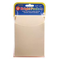 Hygloss HYG15649BN Library Pockets, 3.5" x 4.5", Non-Adhesive, Manila, 40 Per Pack, 6 Packs