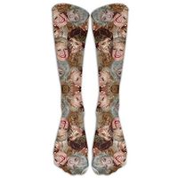 Huadduo Golden Beautiful Girls Toss Training Socks Crew Athletic Socks Long Sport Soccer Socks Soft for Men Women