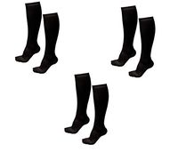 ASRocky Graduated Compression Socks Anti-Fatigue Antimicrobial Calf High Below Knee Mens Womens Sock Leg Foot Ankle Heel Support Pain Relief Stockings Reduce Swelling (3 Pair, Sm/Med, Black)
