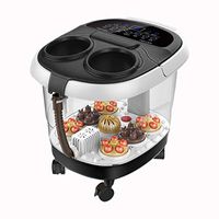 Foot tub Foot Massagers Foot Bath Barrel Electric Heated Foot Bath Electric Massage Home Footbath Automatic steam Barrel Massage Tools (Color : White, Size : 423535cm)