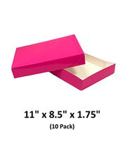Hot Pink Apparel Decorative Gift Boxes with Lids for Clothing and Gifts 11x8.5x1.75 (10 Pack) | MagicWater Supply