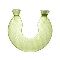 Hot Water Bottle, U Type Transparent PVC Rubber Bottle Neck Protection Warm (Green)