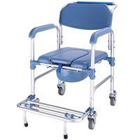 Commode Chair 4 in 1 with Wheeled Toilet Chair Wheelchair Shower Transport Chair for Discrete and Convenient Bathroom Access, Home Decor and Stylish Incontinence Chair with Ergonomic Shape for Comfort