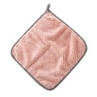 Lazinem Home Kitchen Double Side Coral Fleece Dish Washing Cleaning Cloth Towel Rag Wipe Sponges